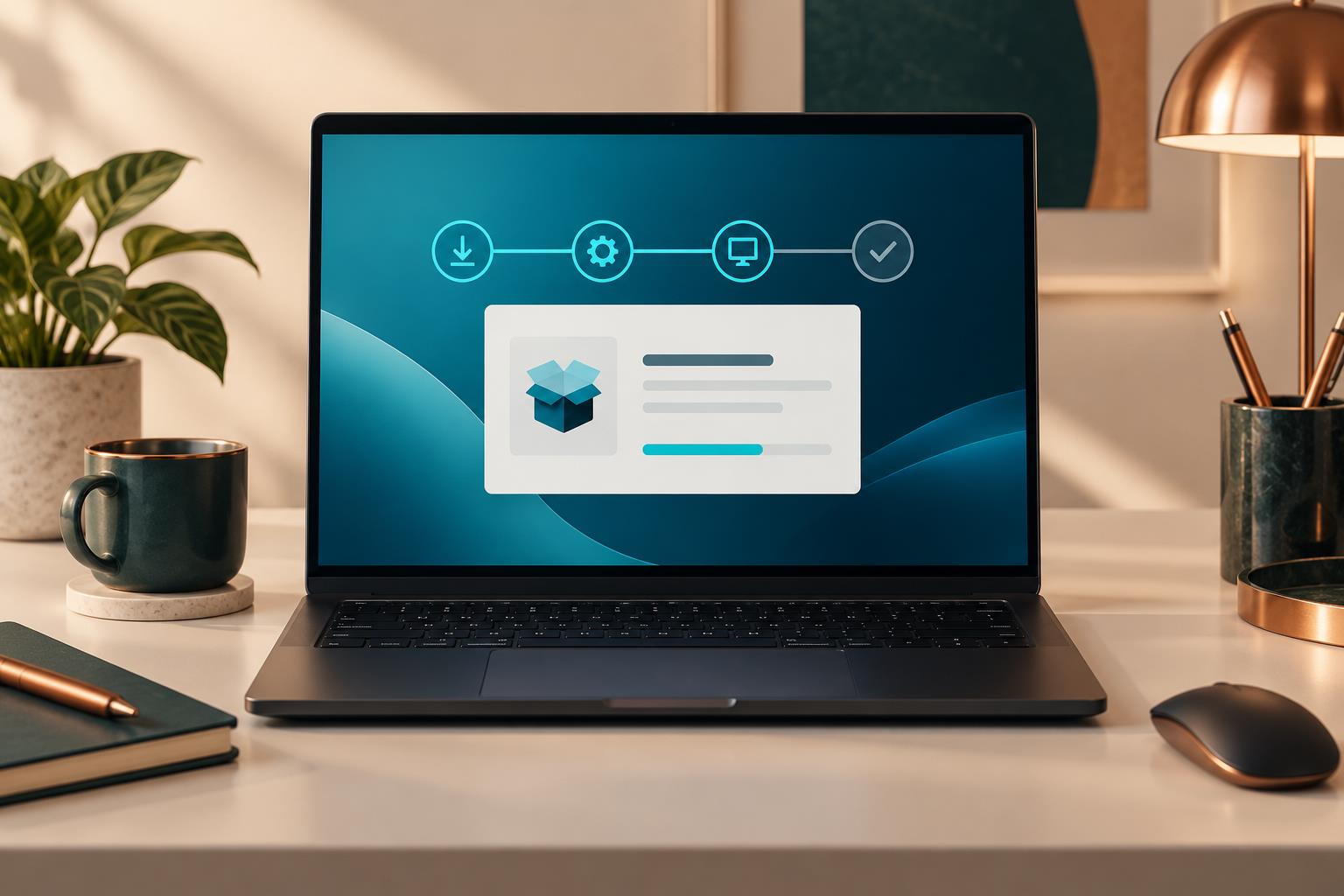 Windows笔记本上的线路连接与安装界面